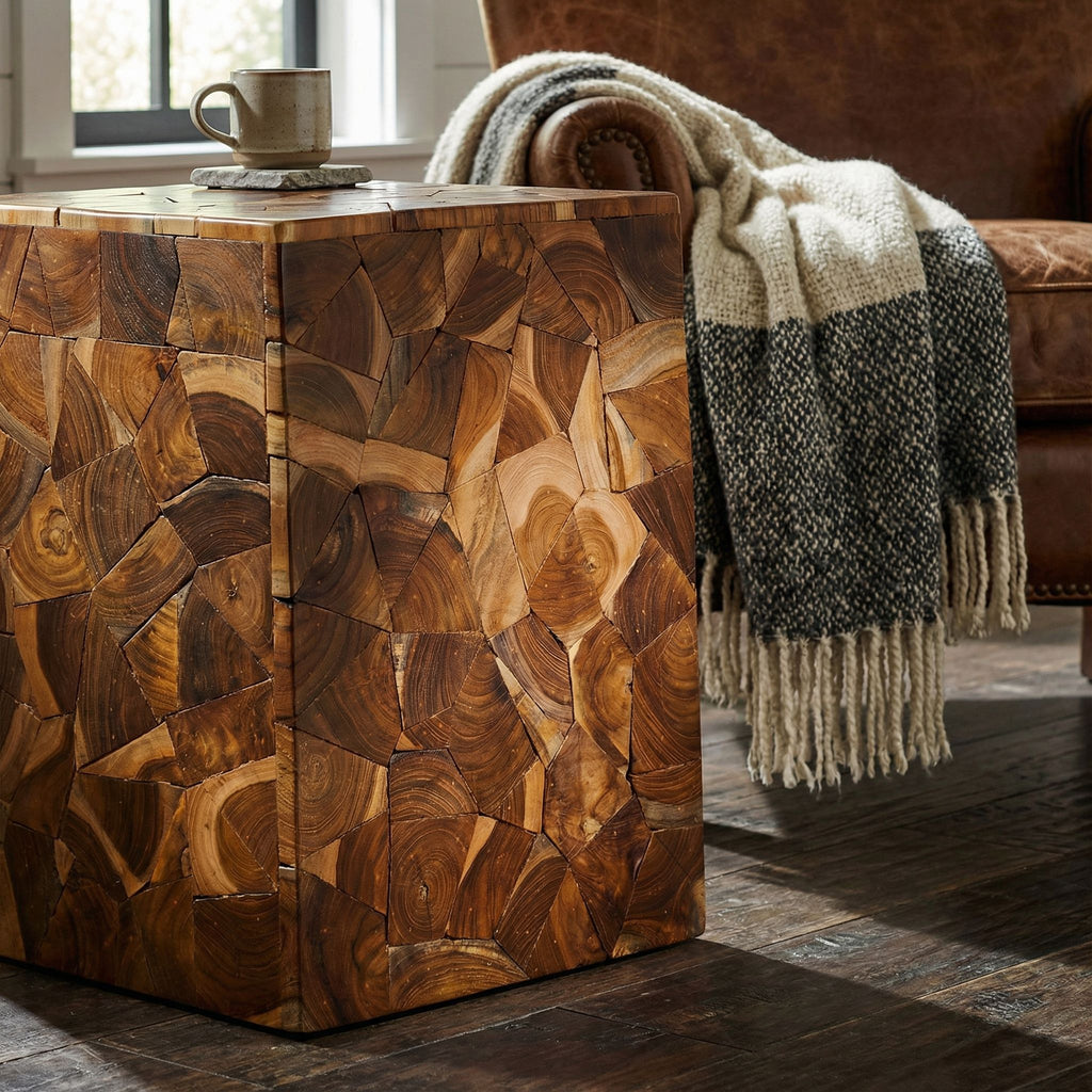 Bare Decor Puzzle Accent Table in Teak