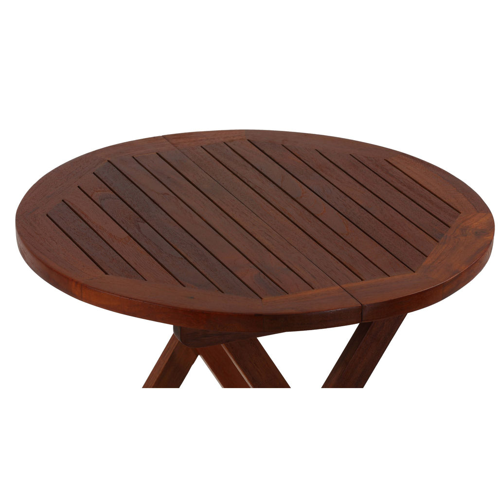 Bare Decor Karlyn Round Folding End Table in Teak Wood, 20"