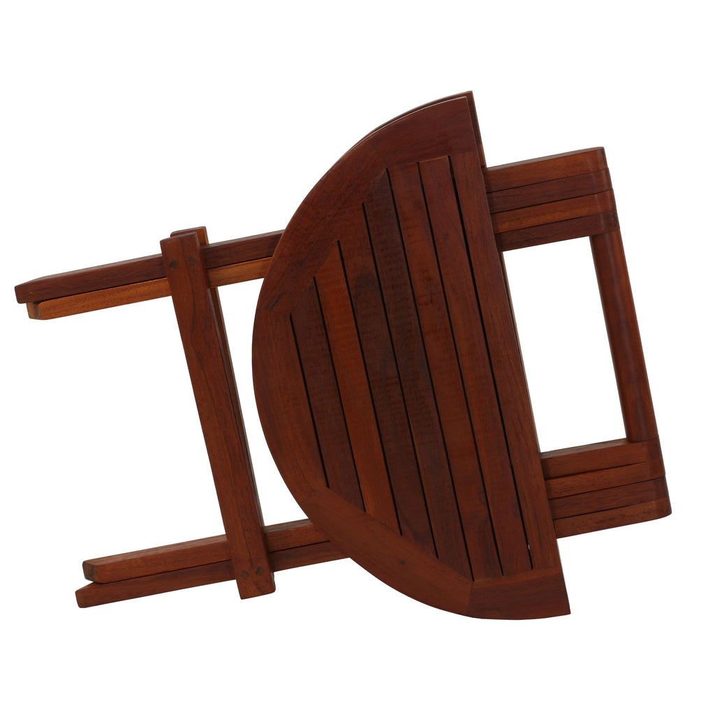 Bare Decor Karlyn Round Folding End Table in Teak Wood, 20"