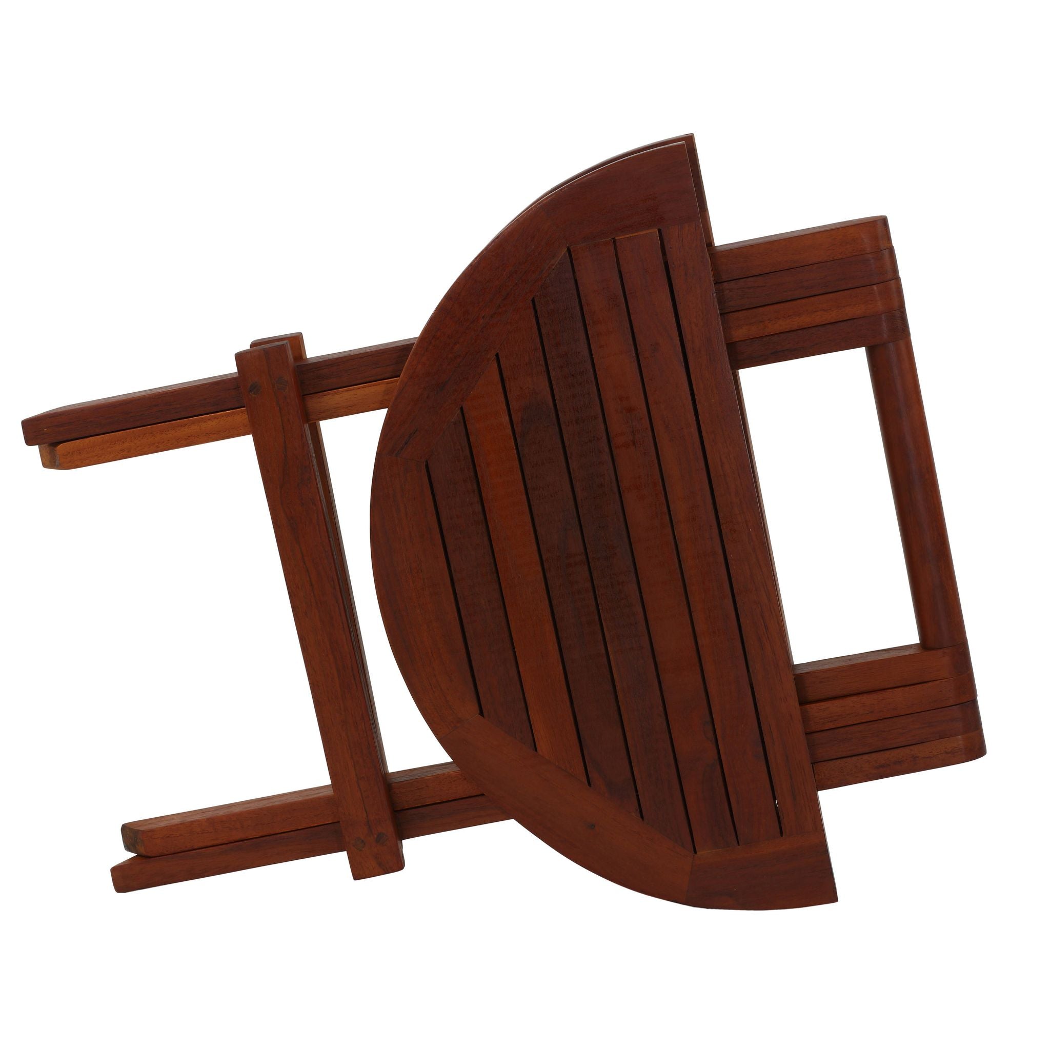 Bare Decor Karlyn Round Folding End Table in Teak Wood, 20"