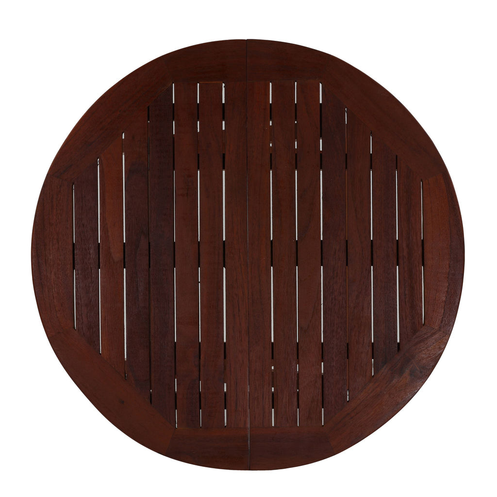 Bare Decor Karlyn Round Folding End Table in Teak Wood, 20"