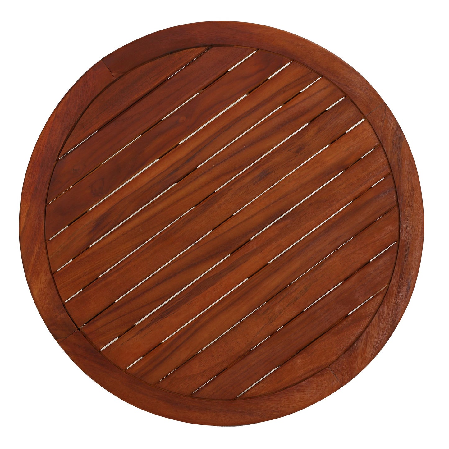 Bare Decor Infinity Teak Accent Nesting Tables, Round Solid Wood