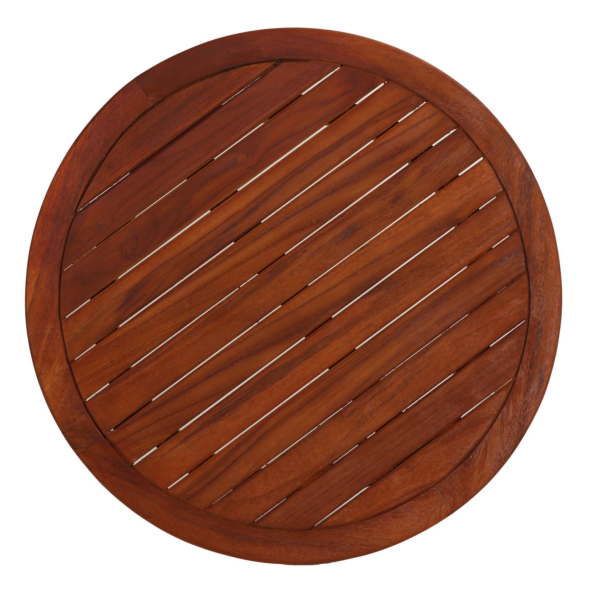 Bare Decor Infinity Teak Accent Nesting Tables, Round Solid Wood