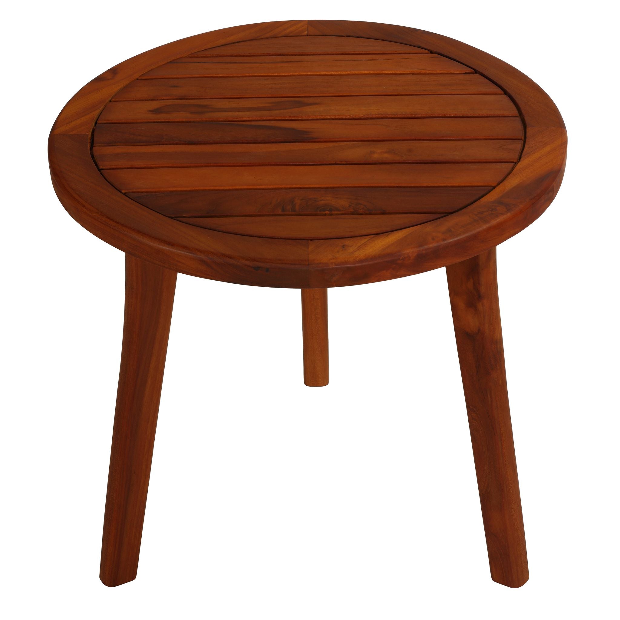 Bare Decor Infinity Teak Accent Nesting Tables, Round Solid Wood