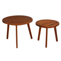 Bare Decor Infinity Teak Accent Nesting Tables, Round Solid Wood