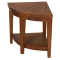 Bare Decor Hanna Corner Spa Shower Stool in Solid Teak Wood, 18"H