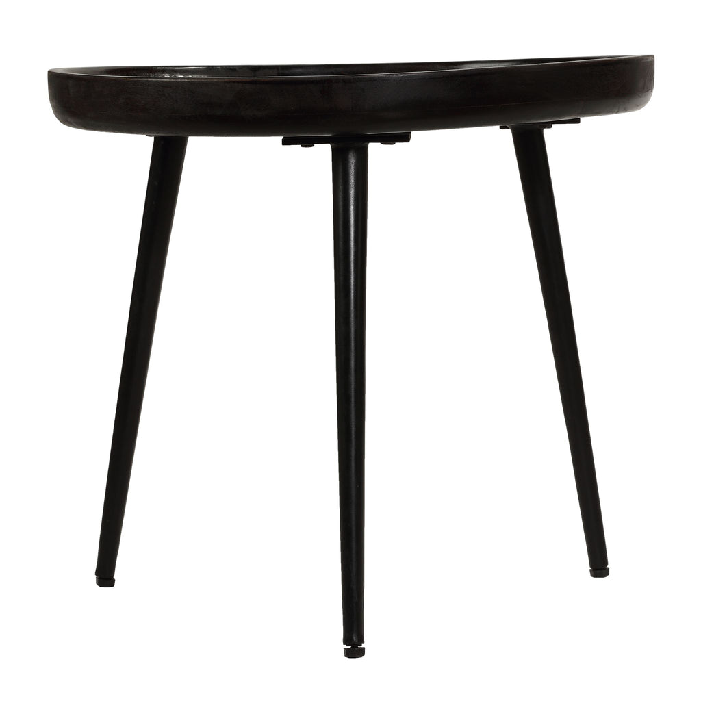 Bare Decor Manitoba Side Table in Solid Mango Wood, Round 20 in