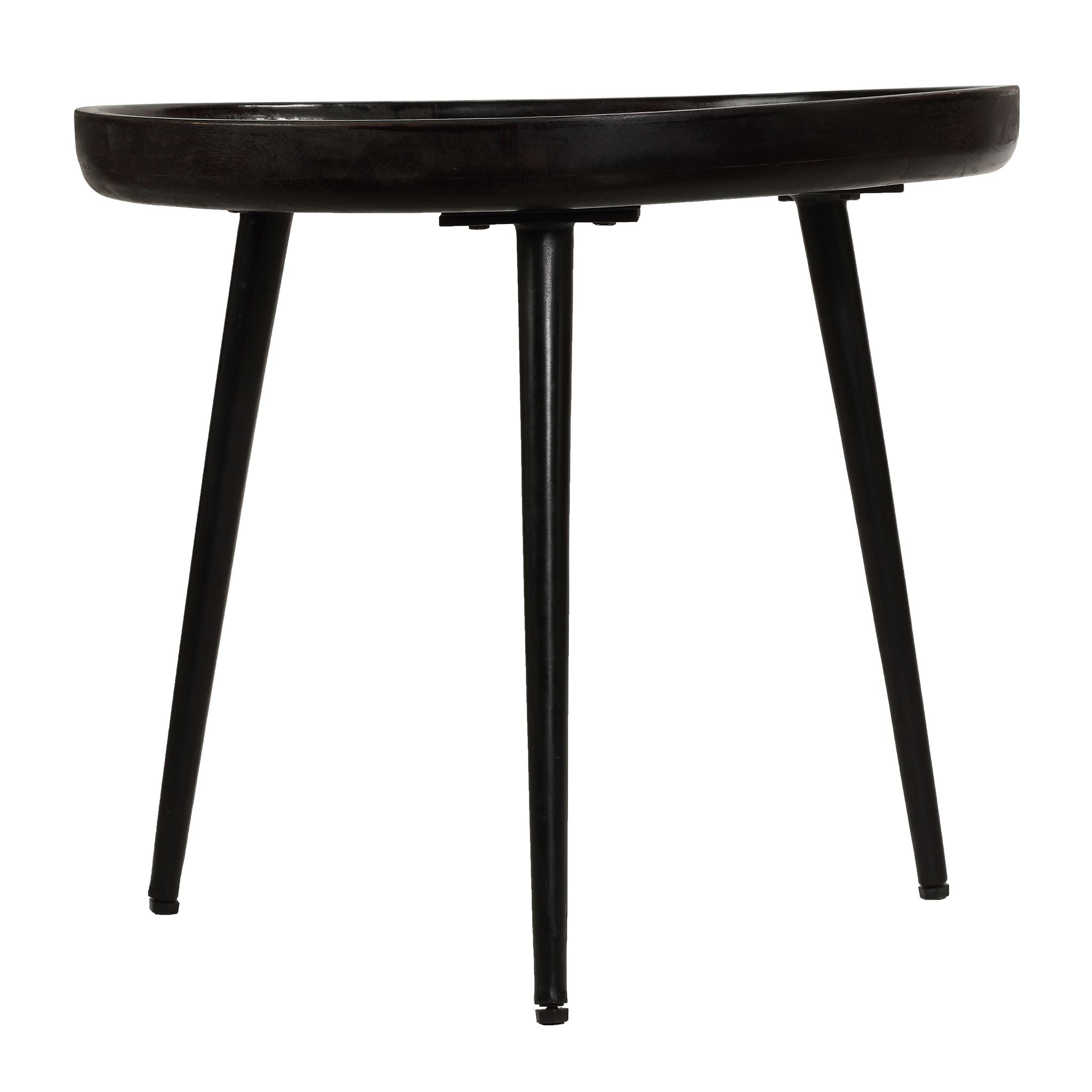 Bare Decor Manitoba Side Table in Solid Mango Wood, Round 20 in