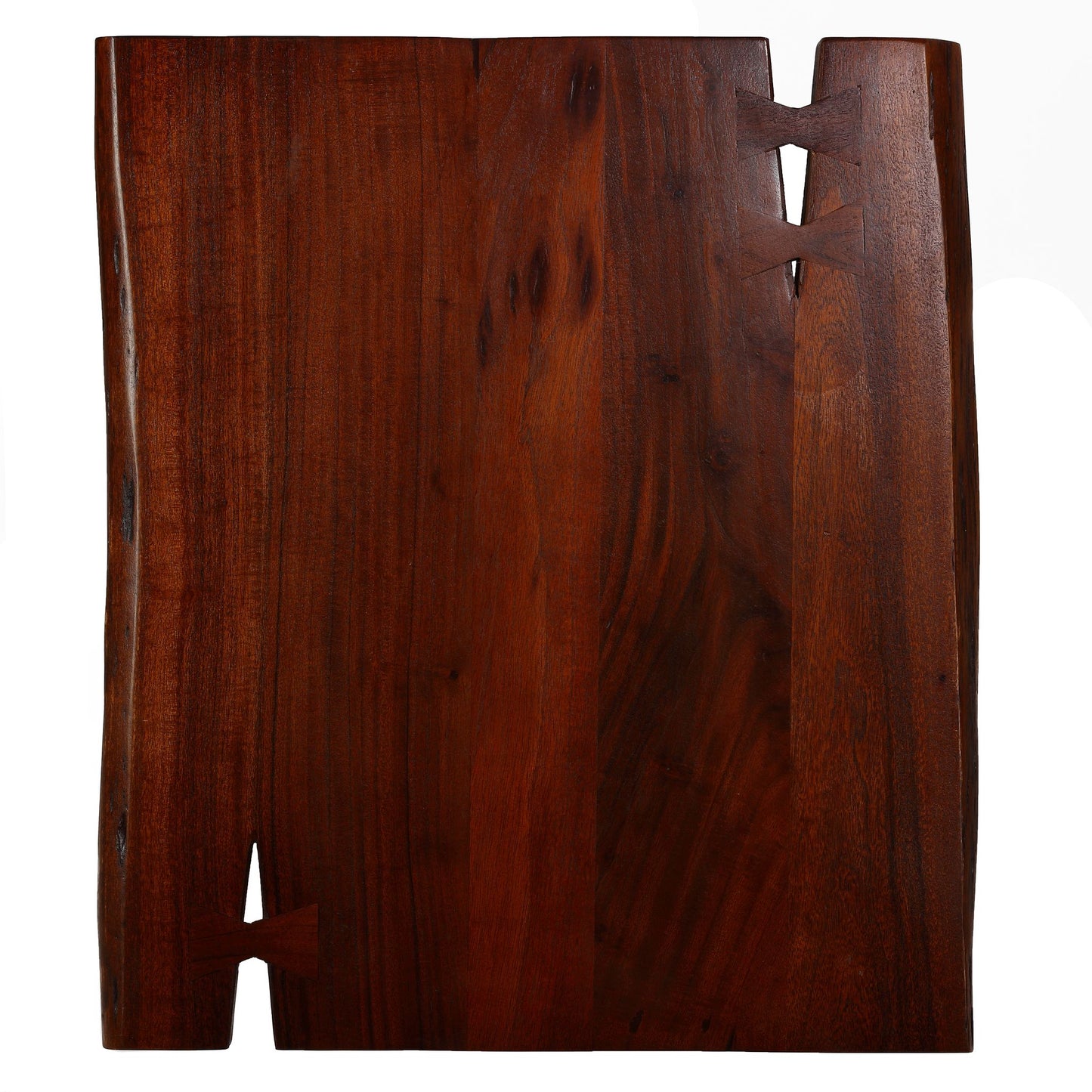 Bare Decor Brunswick End Table With Live Edge Solid Wood Top and Black Metal Legs