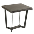 Bare Decor Ontario Live Edge End Table in Solid Acacia Wood, Gray Stain
