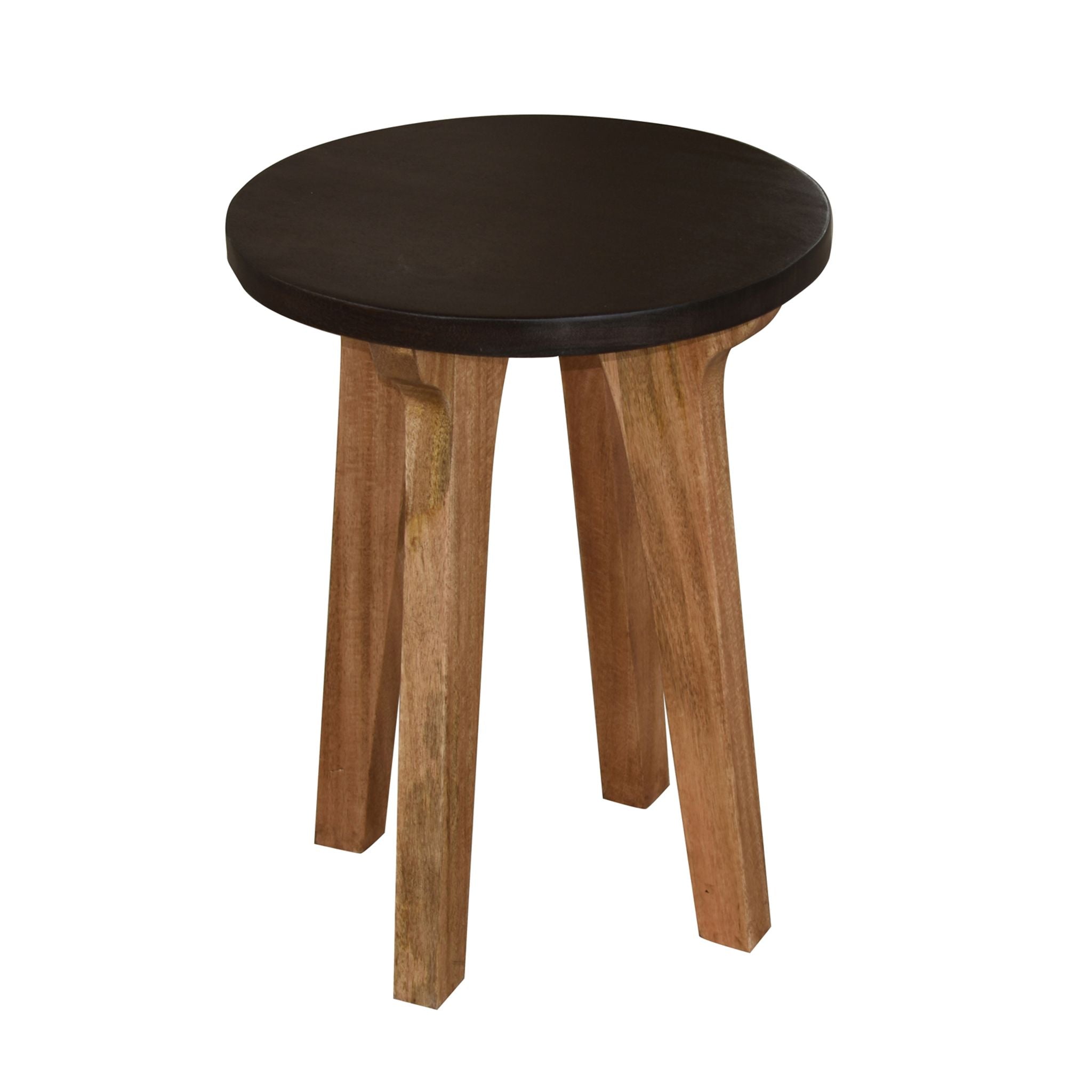 Bare Decor Calgary Small End Table, Two Tone Solid Acacia Wood, 17" Round