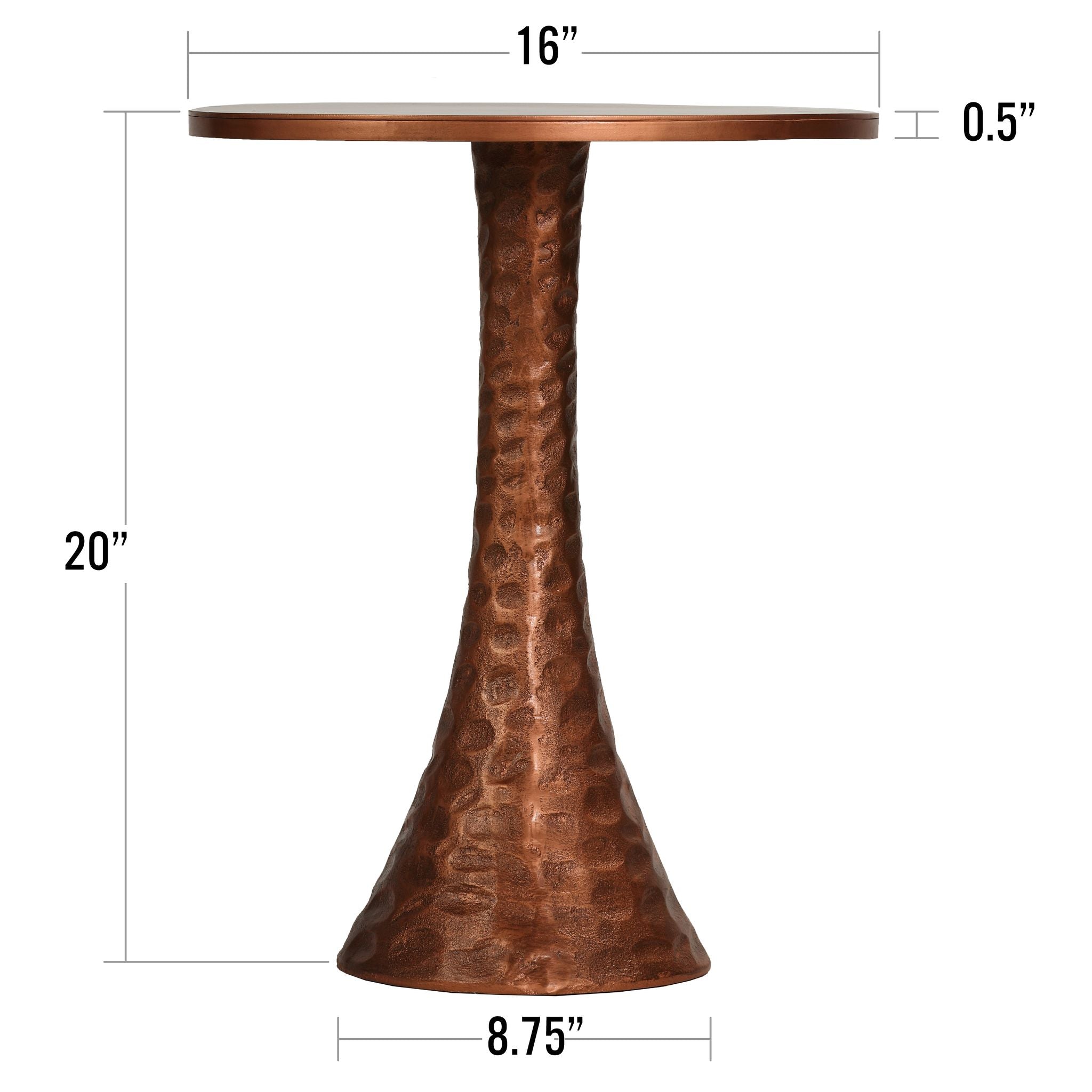 Bare Decor Orme Accent Table in Bronze Finish Metal, 16x16x20