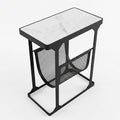 Bare Decor Gauntlet Magazine Table Metal with Marble 18x10x22