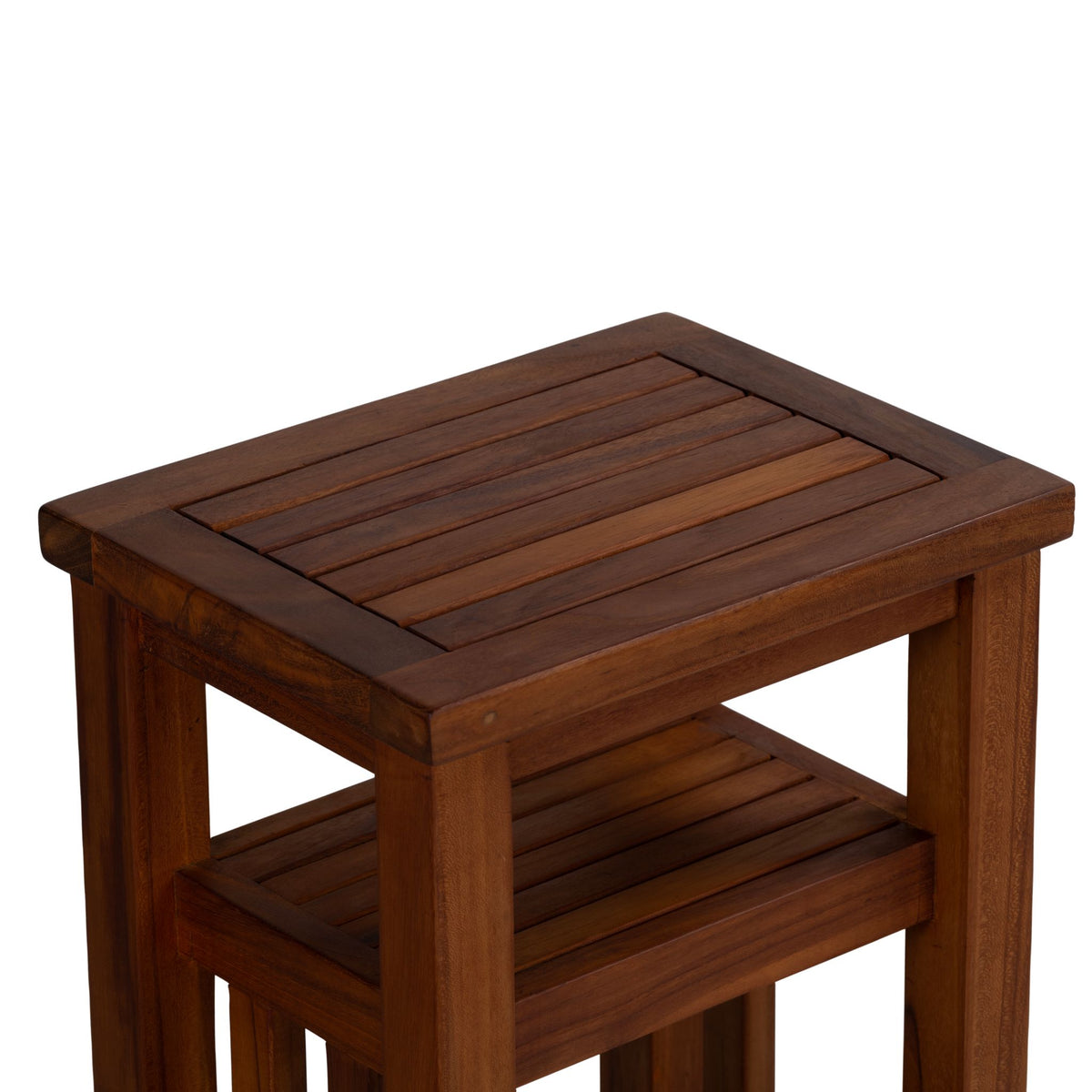 Bare Decor Simbi Spa Table in Solid Teak Wood, with Shelf