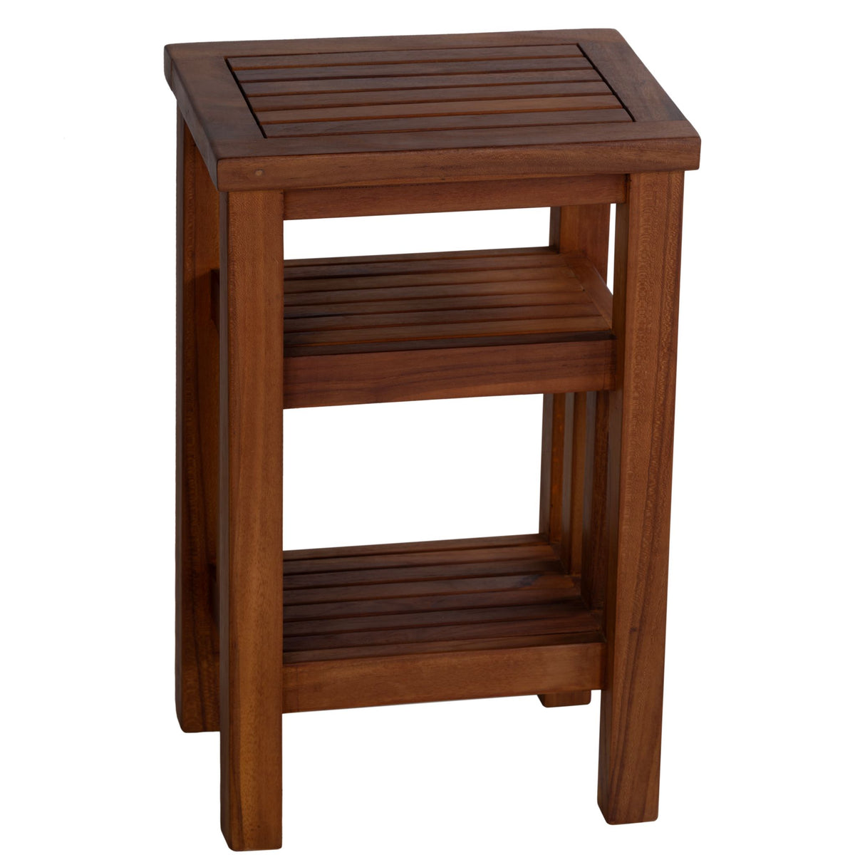 Bare Decor Simbi Spa Table in Solid Teak Wood, with Shelf