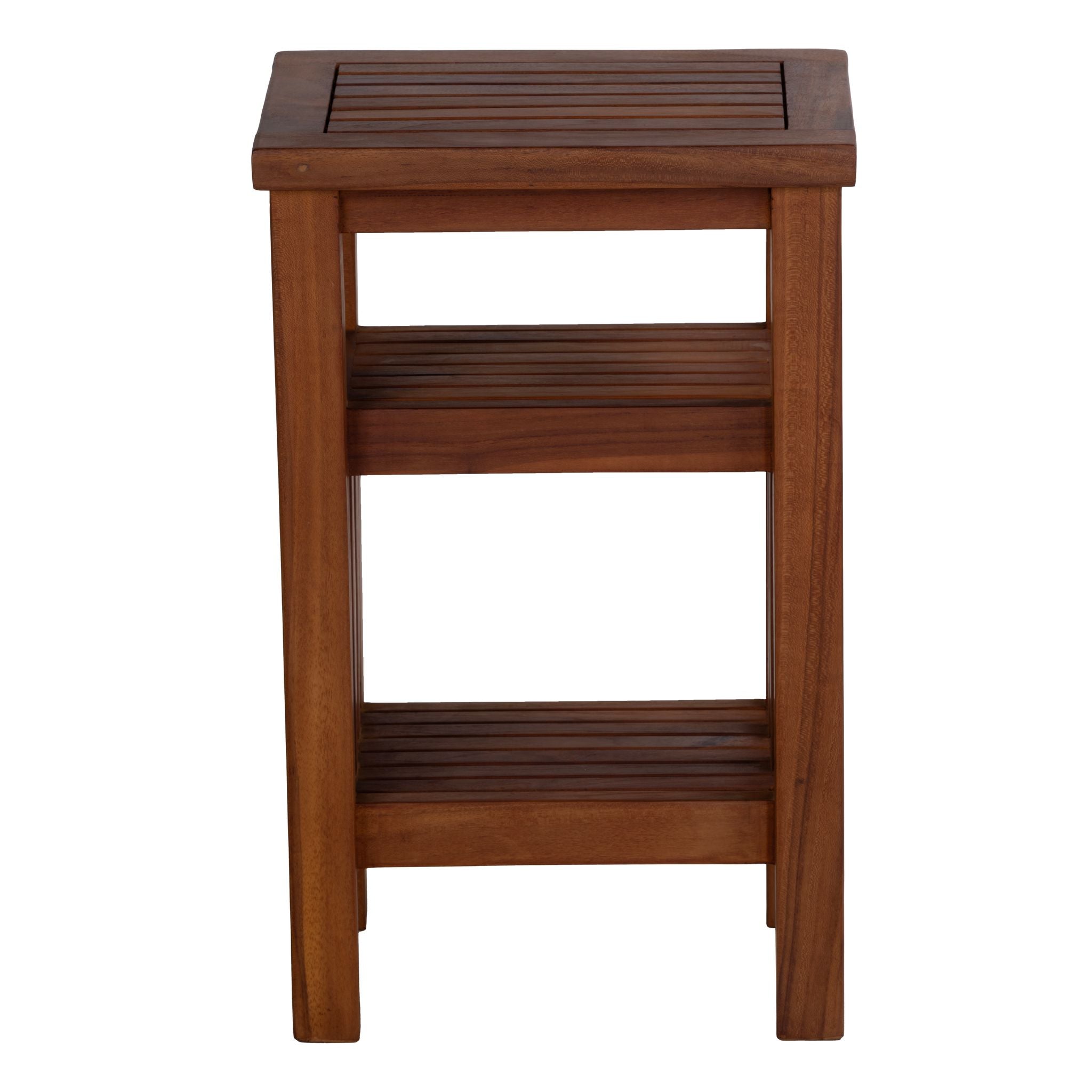 Bare Decor Simbi Spa Table in Solid Teak Wood, with Shelf