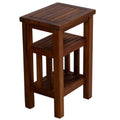 Bare Decor Simbi Spa Table in Solid Teak Wood, with Shelf