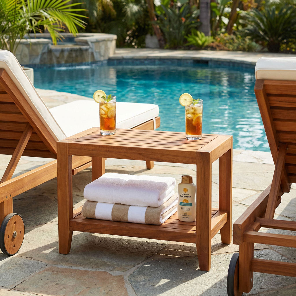 Bare Decor Serenity Spa 24" Bench with Shelf in Solid Teak Wood