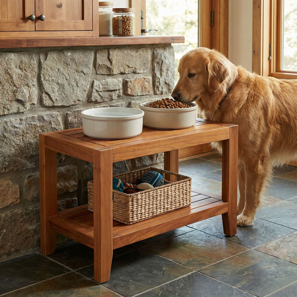 Bare Decor Serenity Spa 24" Bench with Shelf in Solid Teak Wood