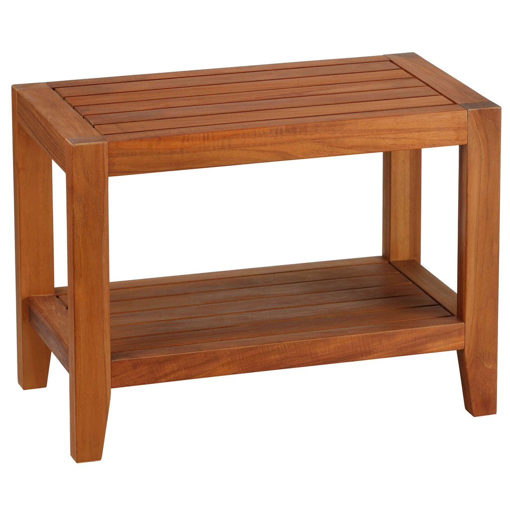 Bare Decor Serenity Spa 24" Bench with Shelf in Solid Teak Wood