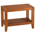 Bare Decor Serenity Spa 24" Bench with Shelf in Solid Teak Wood