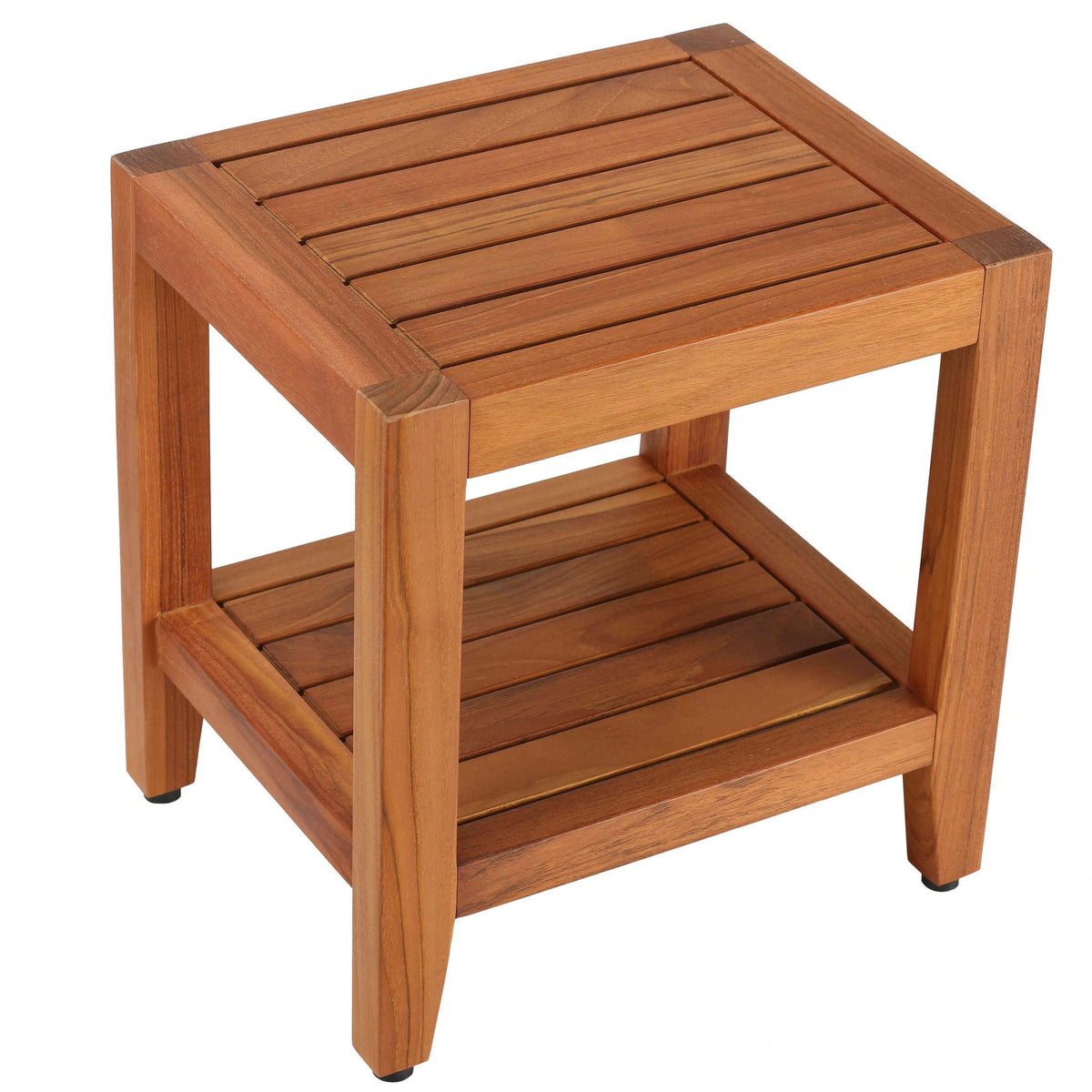 Bare Decor Stillwater Spa 17" Bench with Shelf in Solid Teak
