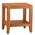 Bare Decor Stillwater Spa 17" Bench with Shelf in Solid Teak