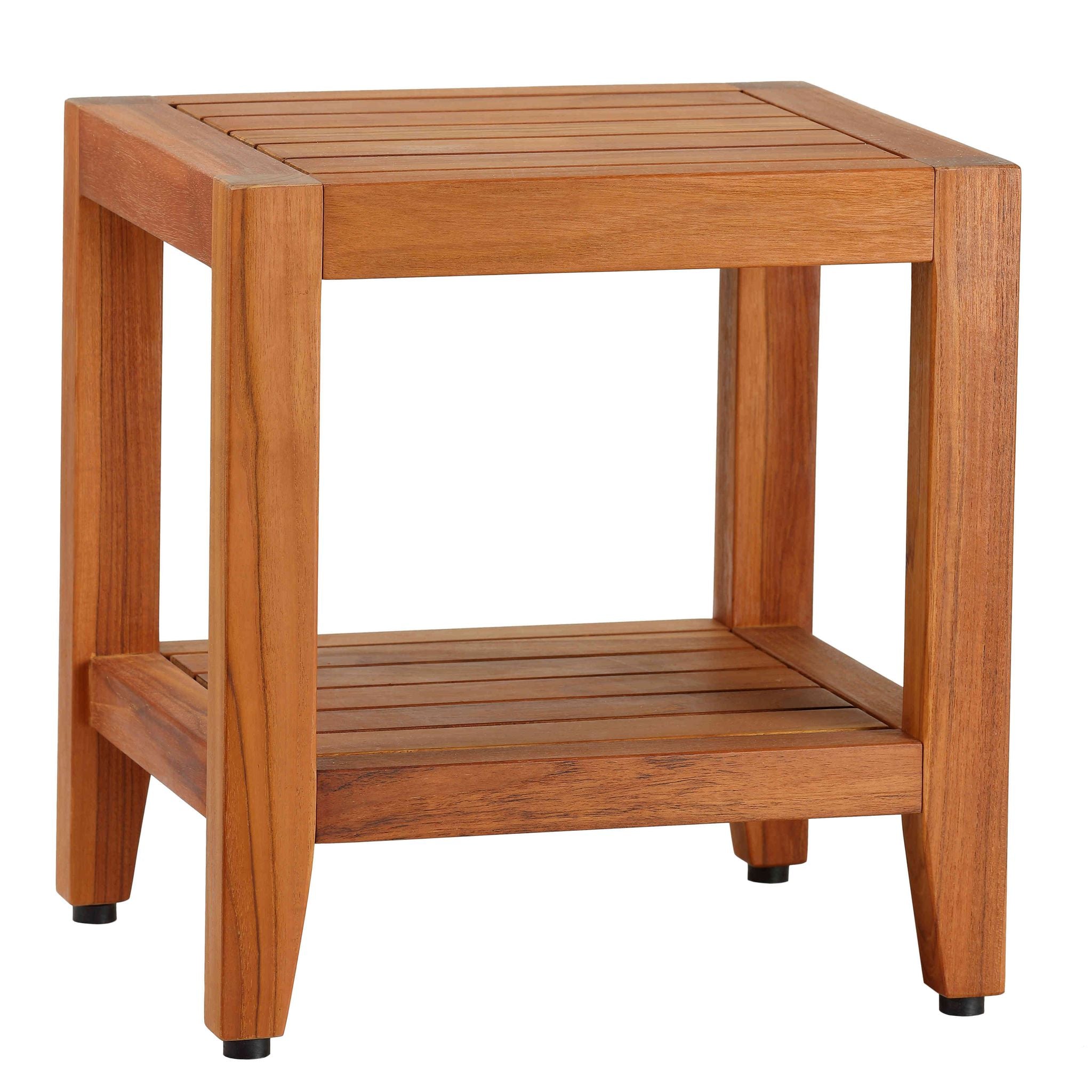 Bare Decor Stillwater Spa 17" Bench with Shelf in Solid Teak