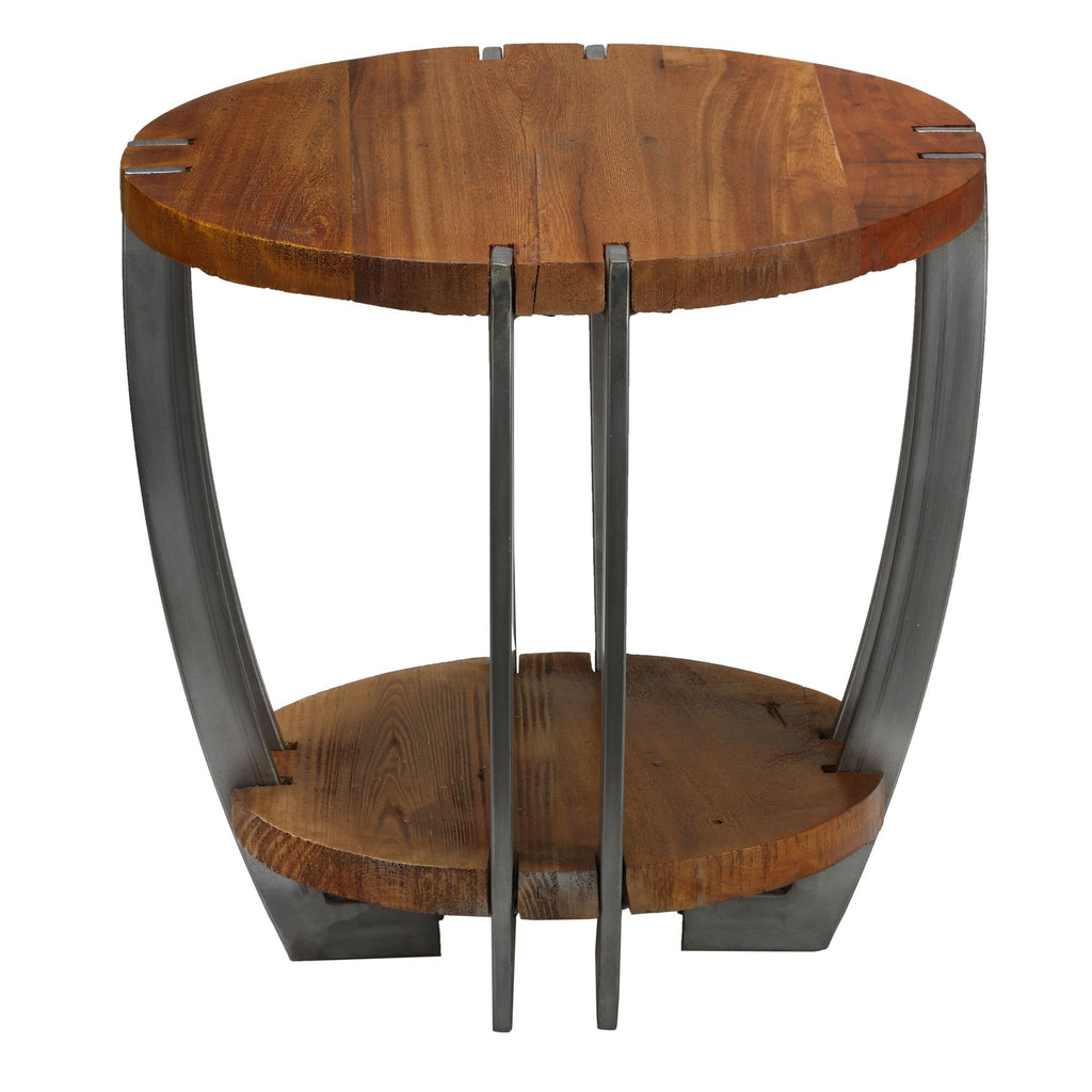Bare Decor Hudson Metal and Wood End Table