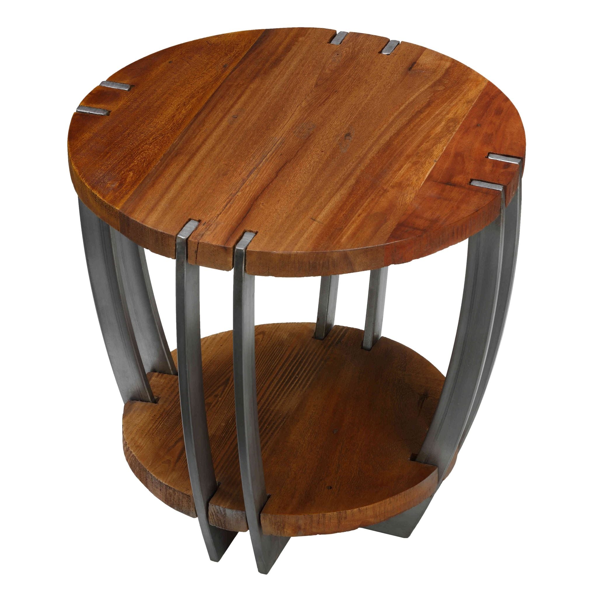 Bare Decor Hudson Metal and Wood End Table