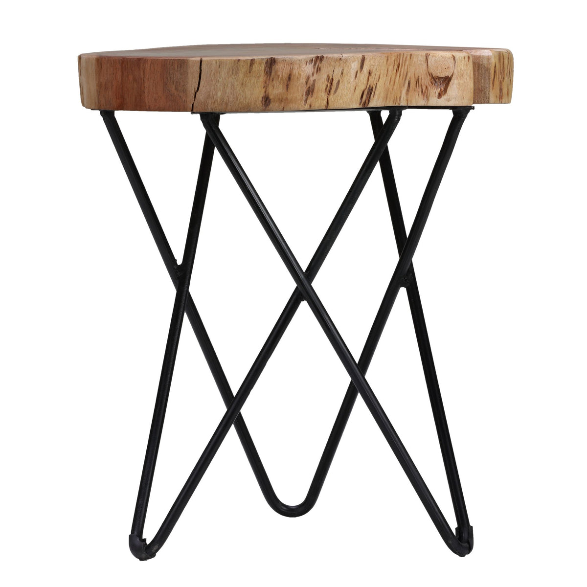 Bare Decor Sawyer Metal and Wood End Table
