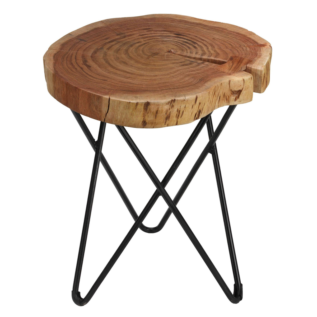 Bare Decor Sawyer Metal and Wood End Table
