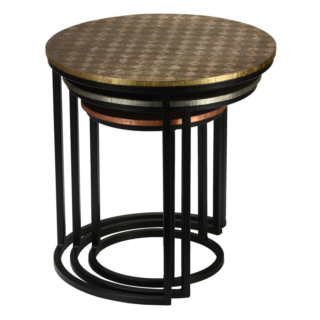 Bare Decor Georgia Metal Nesting End Tables, Set of 3