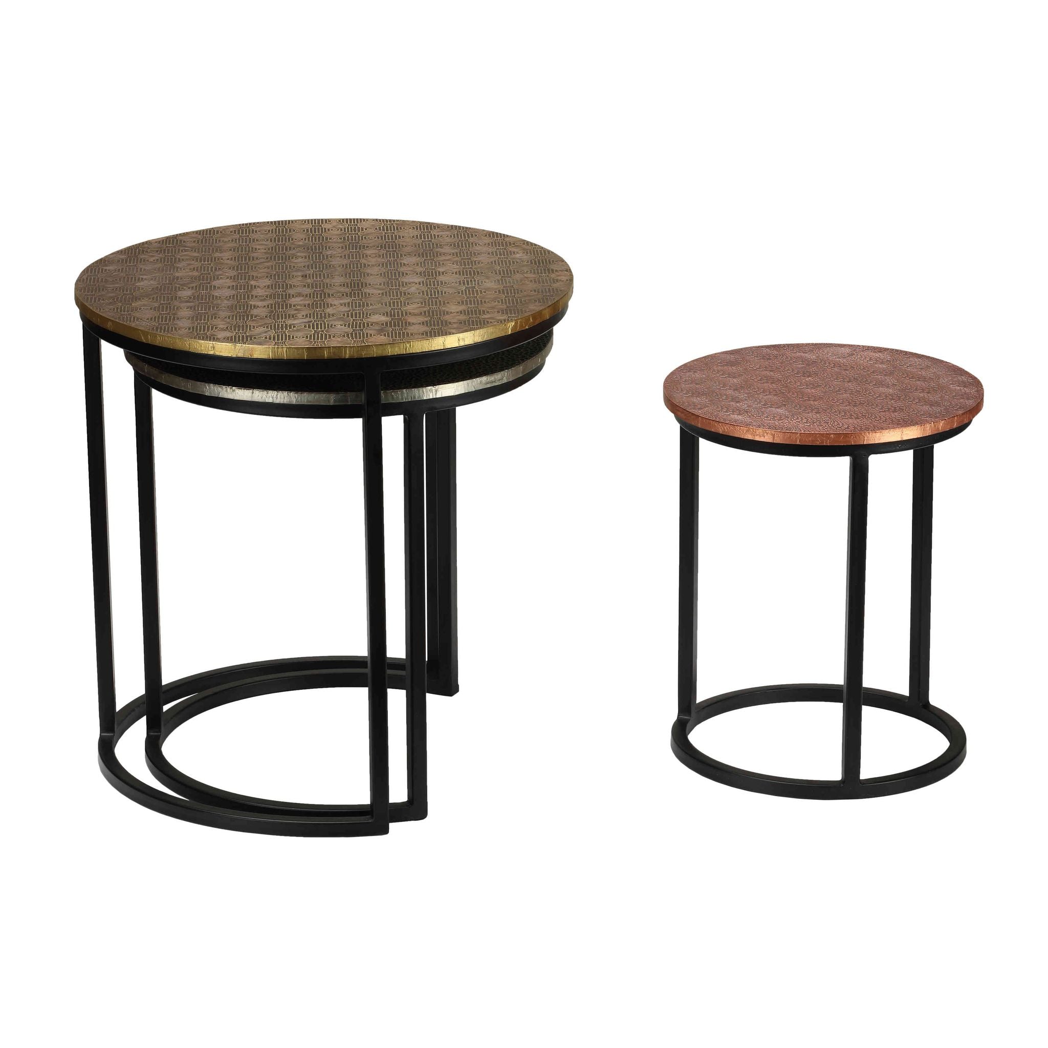 Bare Decor Georgia Metal Nesting End Tables, Set of 3