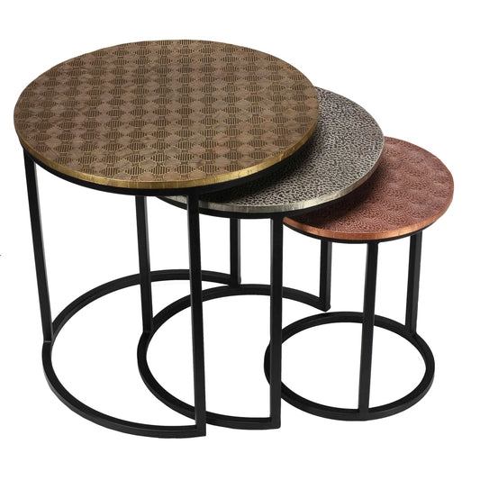 Bare Decor Georgia Metal Nesting End Tables, Set of 3