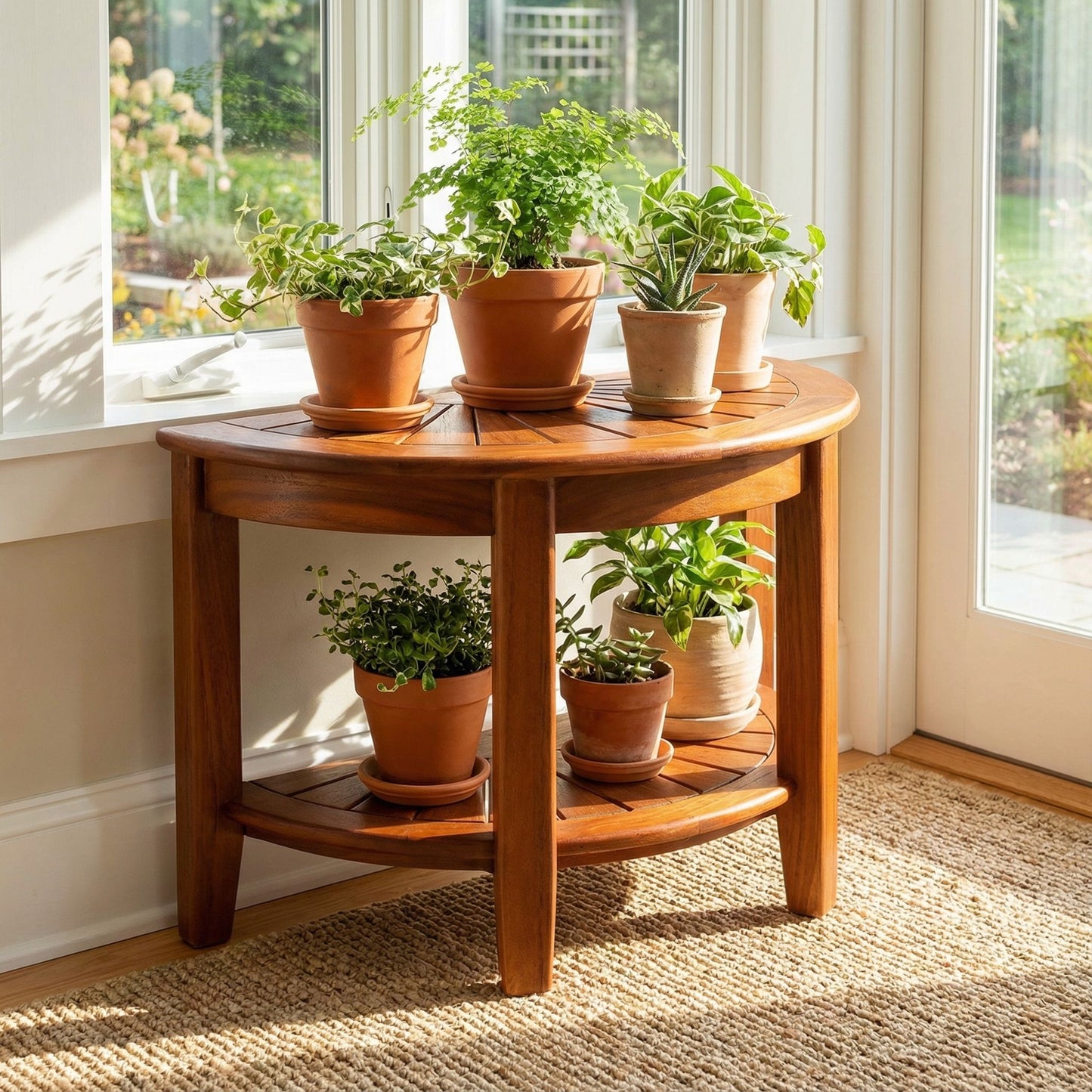 Bare Decor Chesser Solid Wood Half Circle Bench, 17"