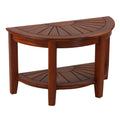 Bare Decor Chesser Solid Wood Half Circle Bench, 17"