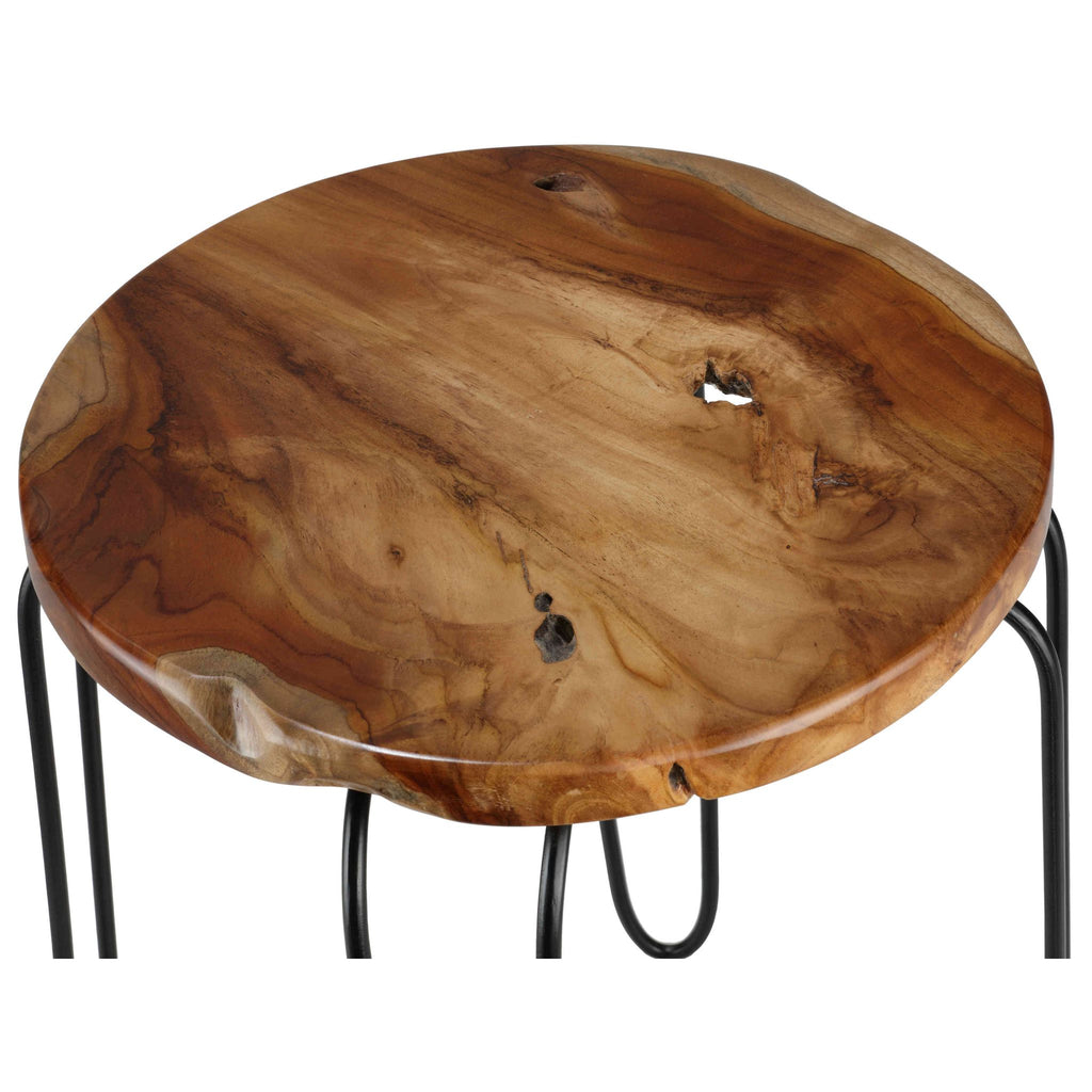 Bare Decor Lacie Accent End Table with round Solid Teak Root Top