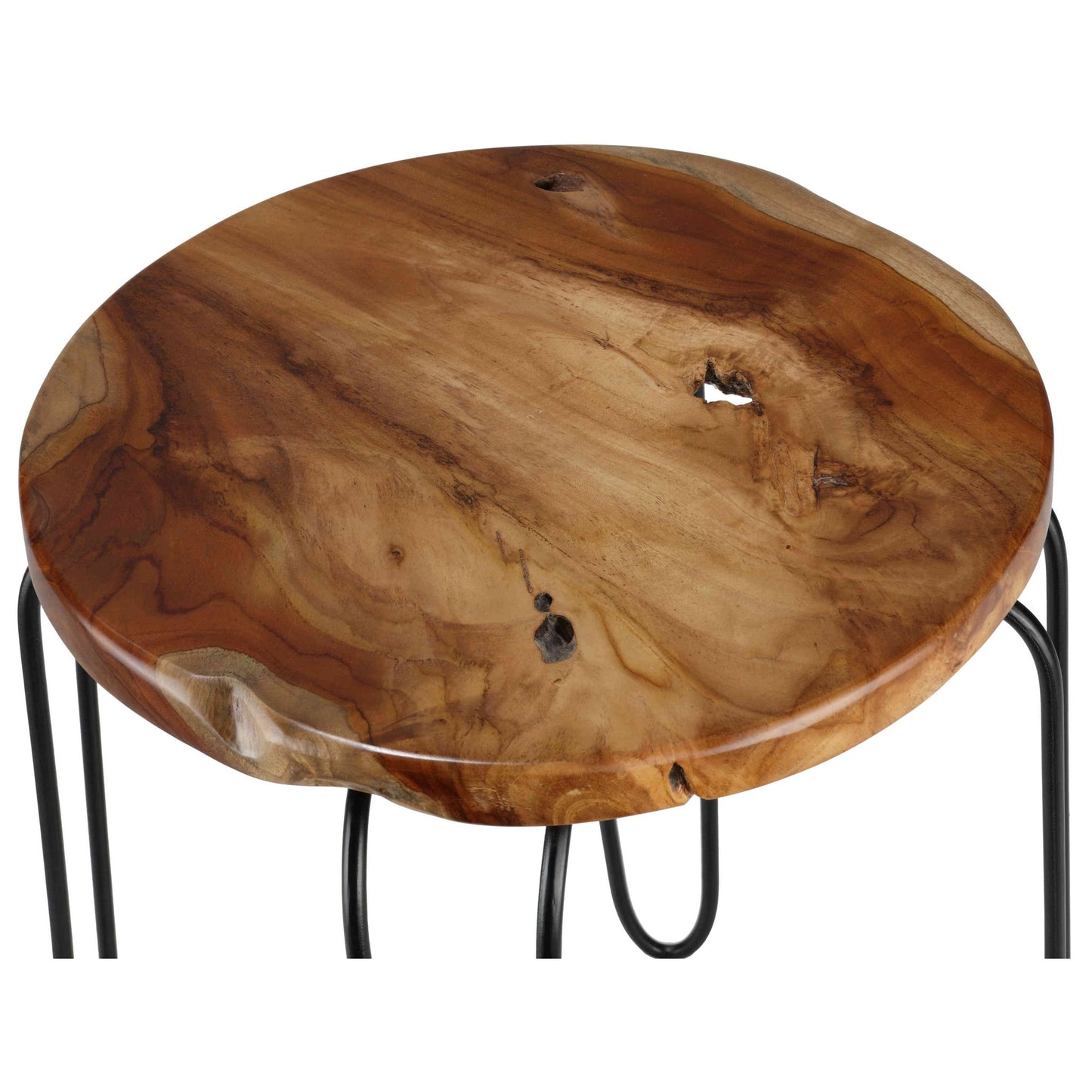 Bare Decor Lacie Accent End Table with round Solid Teak Root Top