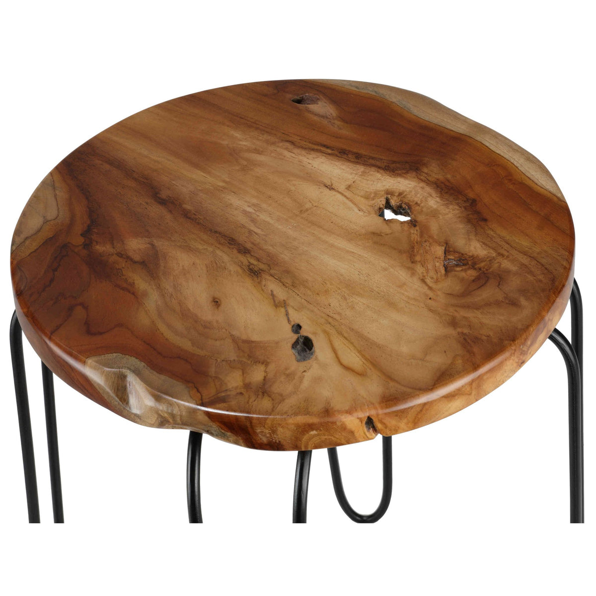 Bare Decor Lacie Accent End Table with round Solid Teak Root Top