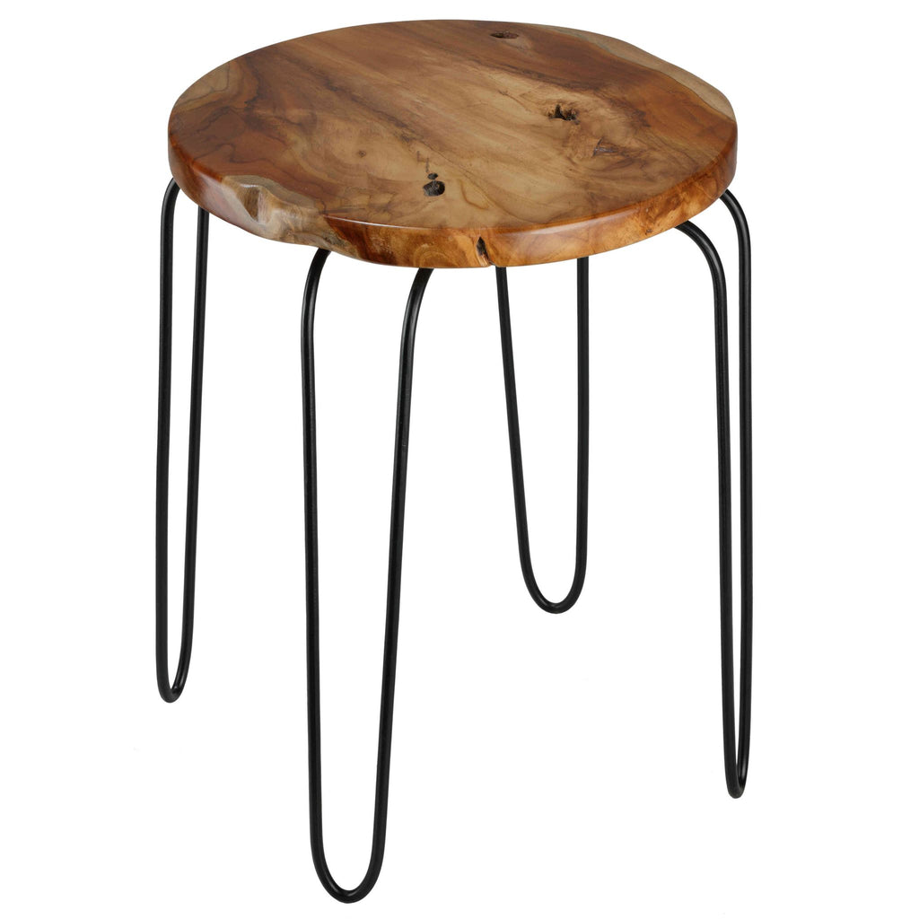 Bare Decor Lacie Accent End Table with round Solid Teak Root Top