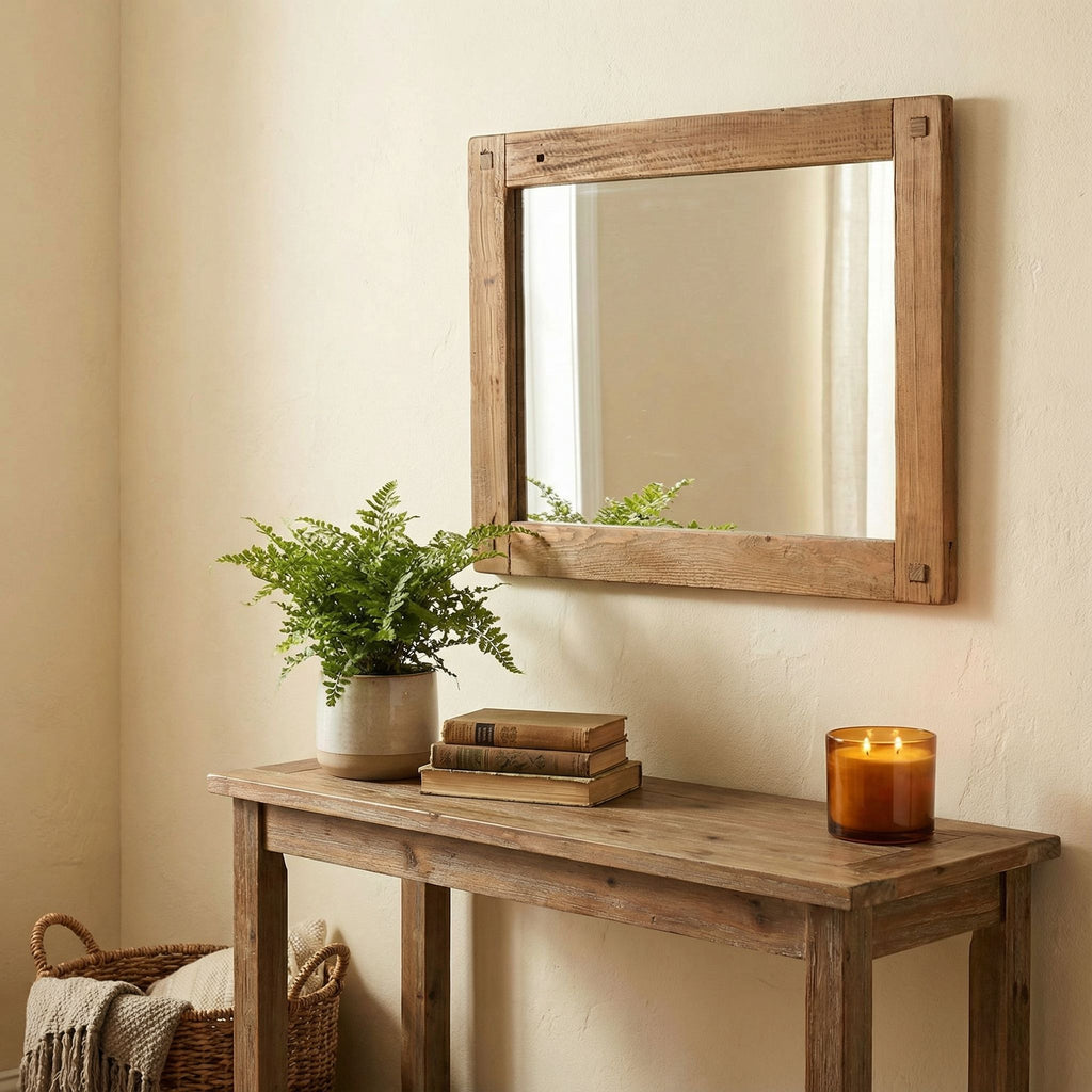 Bare Decor Dawson Wall Mount Mirror, Wood Framed