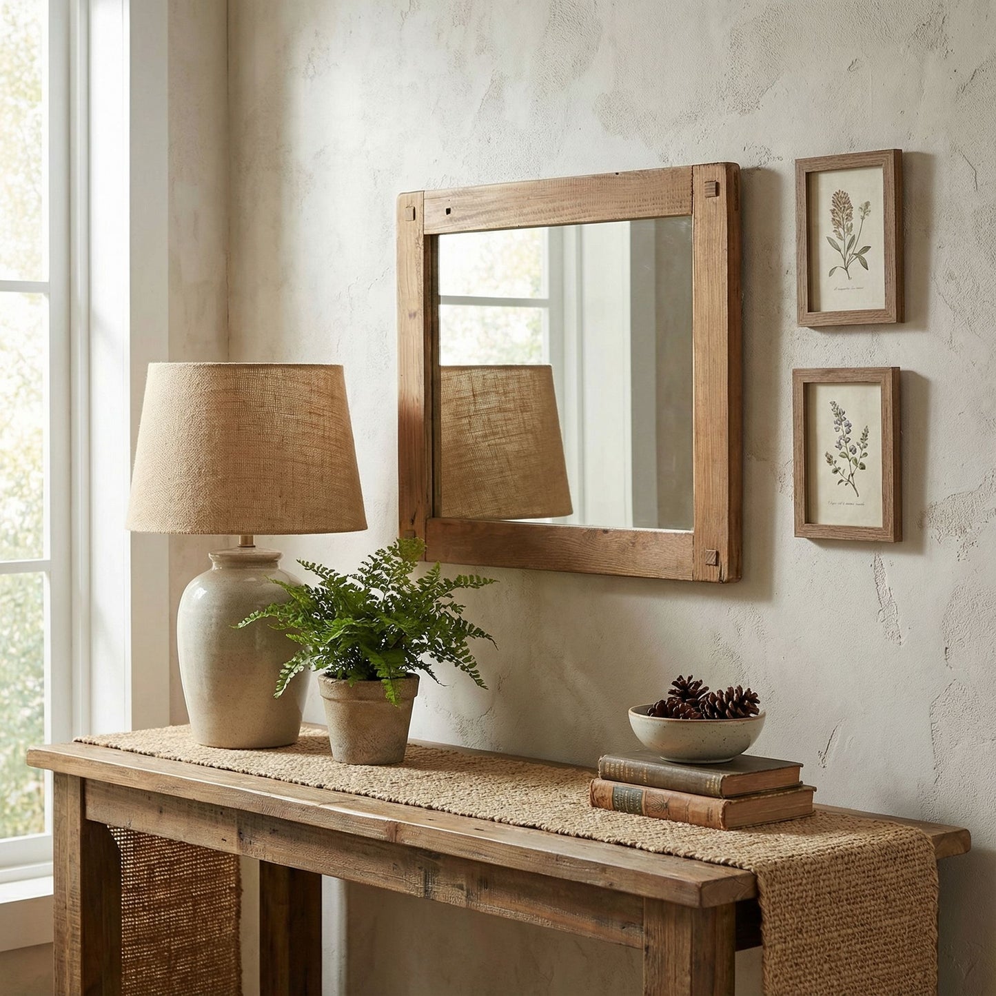 Bare Decor Dawson Wall Mount Mirror, Wood Framed