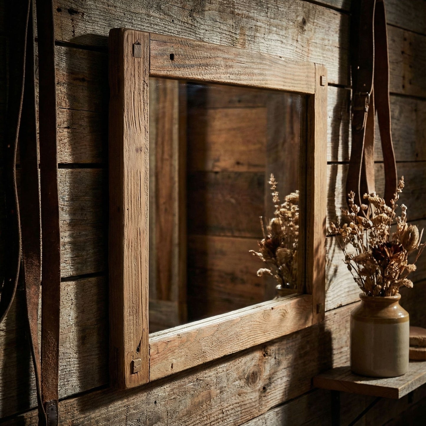 Bare Decor Dawson Wall Mount Mirror, Wood Framed