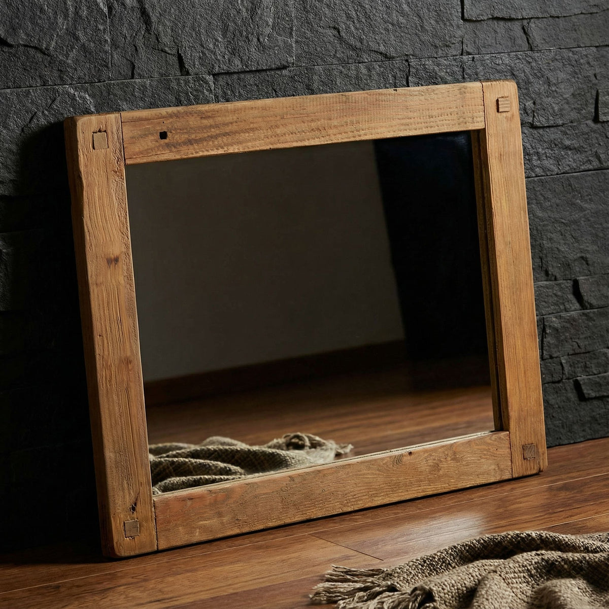 Bare Decor Dawson Wall Mount Mirror, Wood Framed