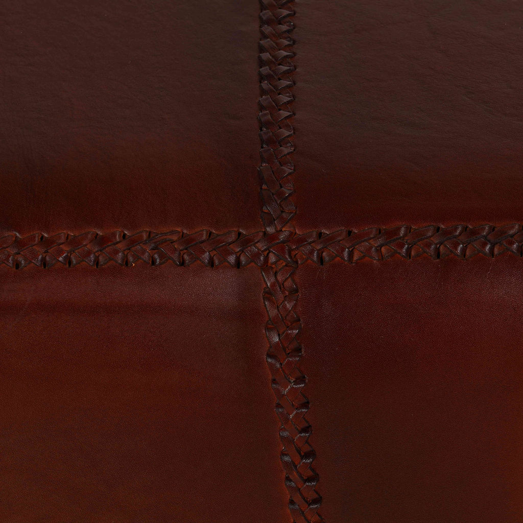 Bare Decor Morgan Large Bench Genuine 100% Leather, Brown