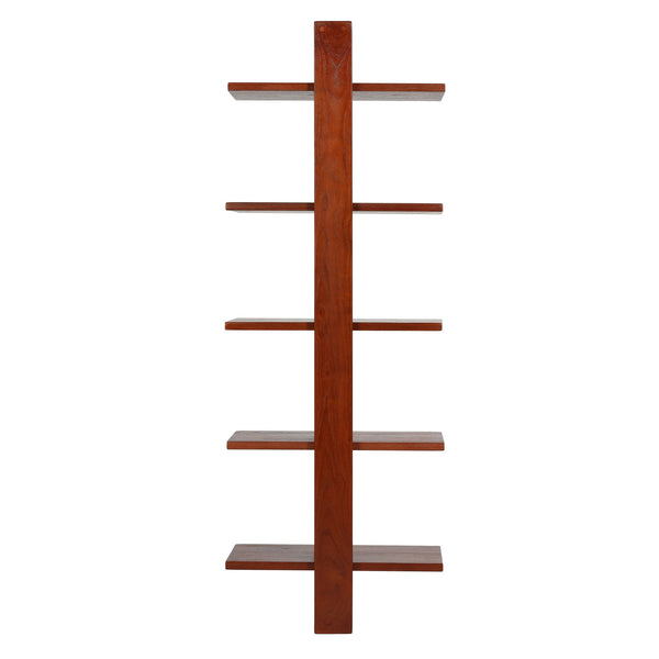 Bare Decor Delhi 5 Tier Wall Mounted Shelf in Solid Teak Wood