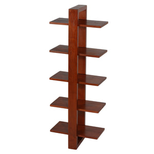 Bare Decor Delhi 5 Tier Wall Mounted Shelf in Solid Teak Wood