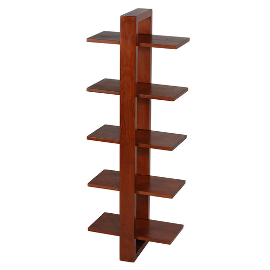 Bare Decor Delhi 5 Tier Wall Mounted Shelf in Solid Teak Wood