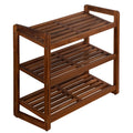 Bare Decor Vira Shoe Rack Shelf in Solid Teak Wood, 3 Shelf